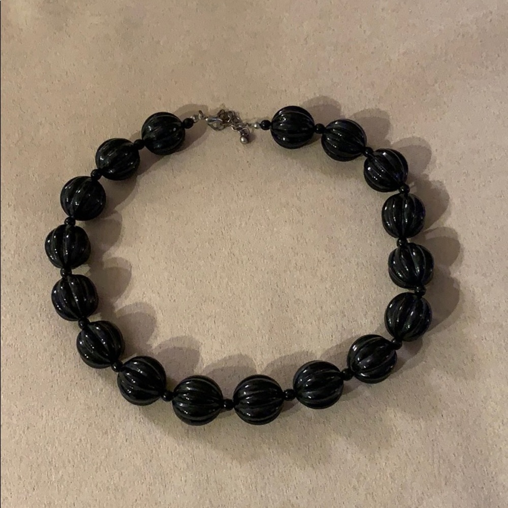 Black Beaded Necklace